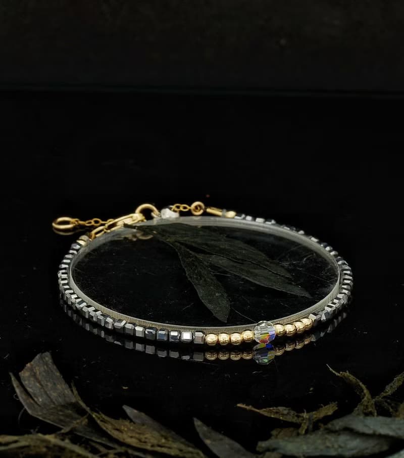 日本 Cenfill 鋼絲 2.5mm 鈦赫兹 14KGF Swarovski 水晶手鍊