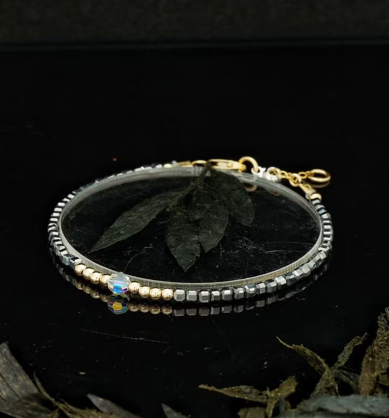 日本 Cenfill 鋼絲 2.5mm 鈦赫兹 14KGF Swarovski 水晶手鍊