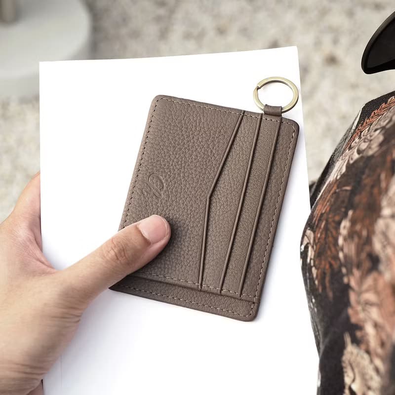 June (Cedar):  Multi-card holder, card case, slim wallet, Brown-grey wallet