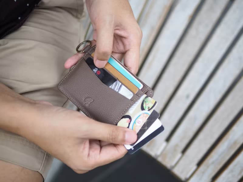 June (Cedar):  Multi-card holder, card case, slim wallet, Brown-grey wallet