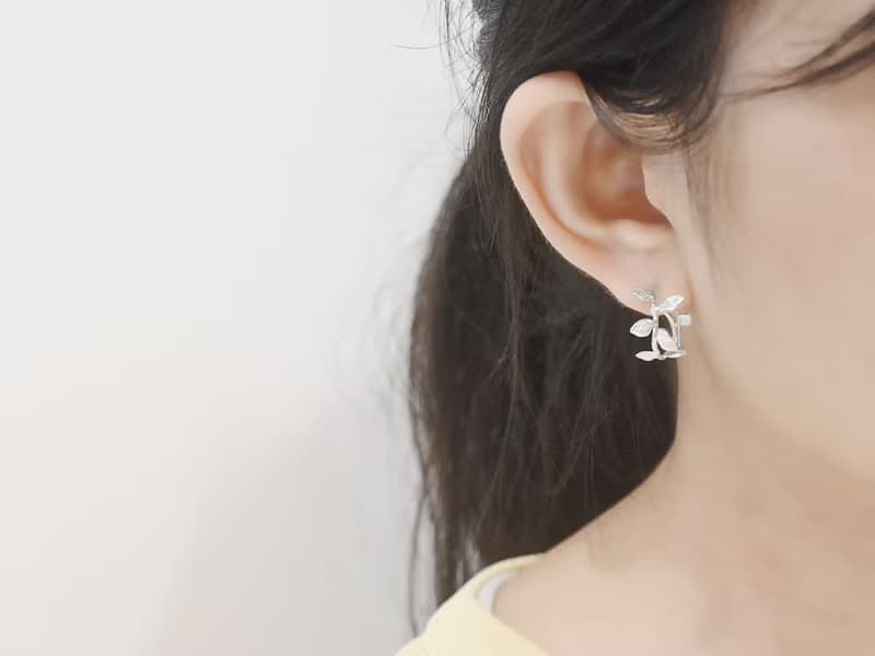 小樹枝 | 純銀耳環 女款 圈式耳環 手工銀飾 情人節