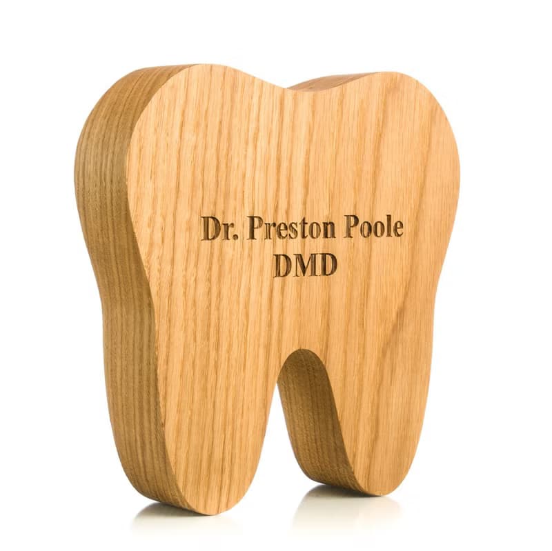 Wood piggy bank for boys girls adult TOOTH Organic glass tip jar Child coin bank