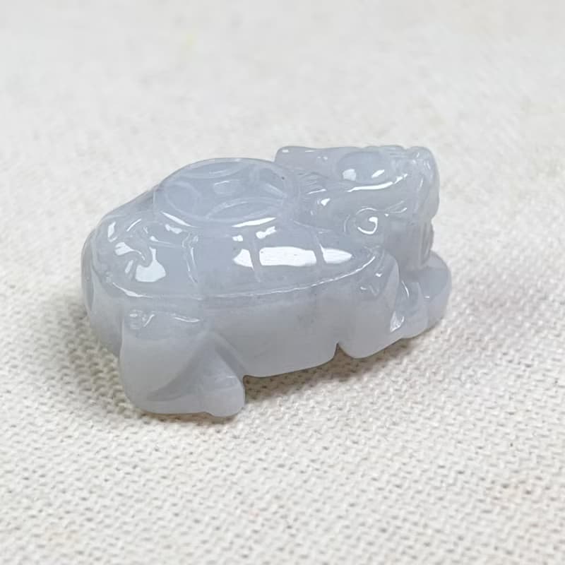 白翡翡翠古錢龍龜 | 天然緬甸玉翡翠A貨 | 送禮