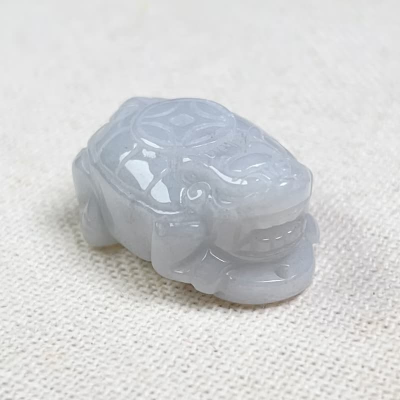 白翡翡翠古錢龍龜 | 天然緬甸玉翡翠A貨 | 送禮