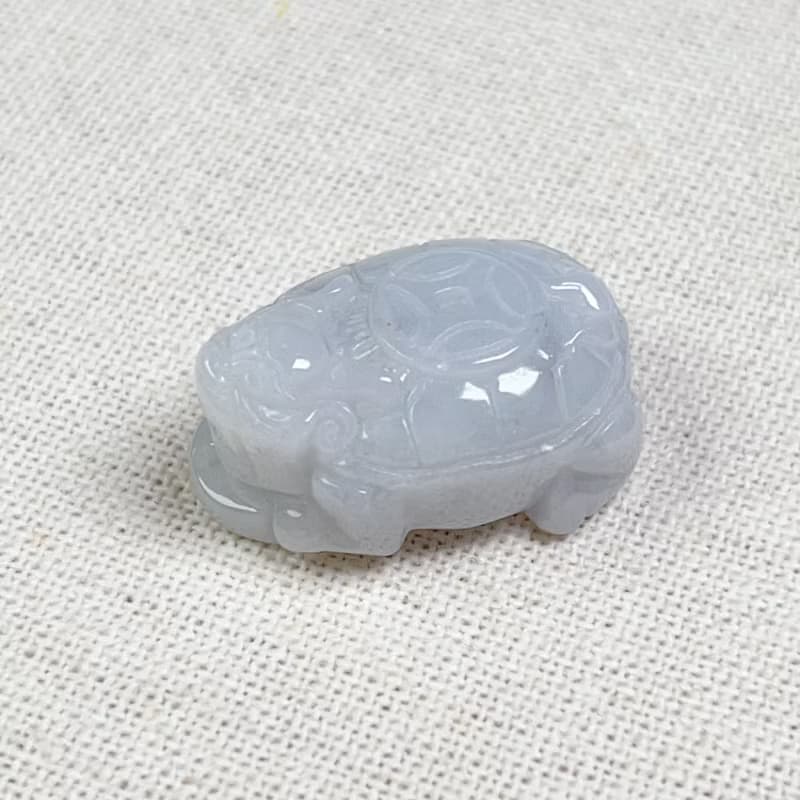 白翡翡翠古錢龍龜 | 天然緬甸玉翡翠A貨 | 送禮