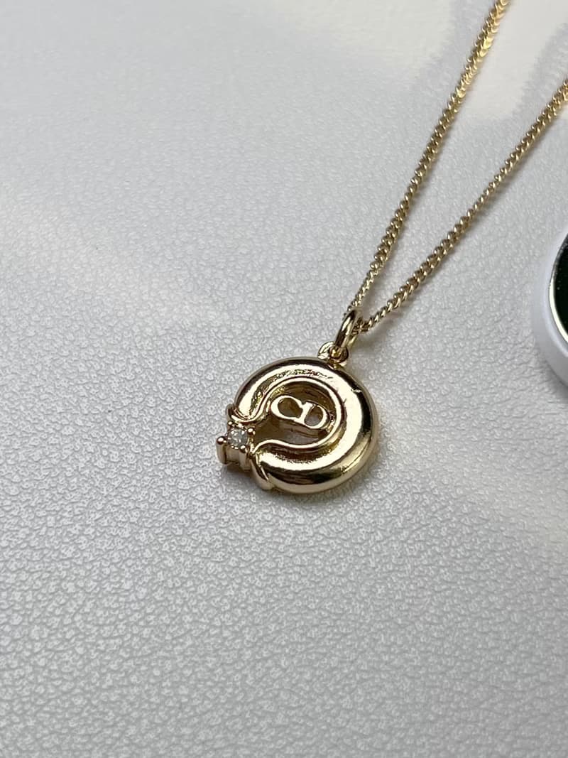 Dior CD鍍金簡約圓形水鑽頸鏈項鏈 日本中古Vintage 情人節禮物