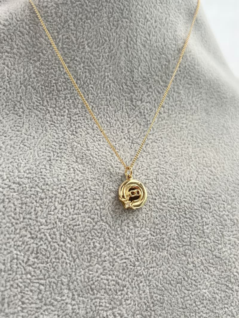 Dior CD鍍金簡約圓形水鑽頸鏈項鏈 日本中古Vintage 情人節禮物