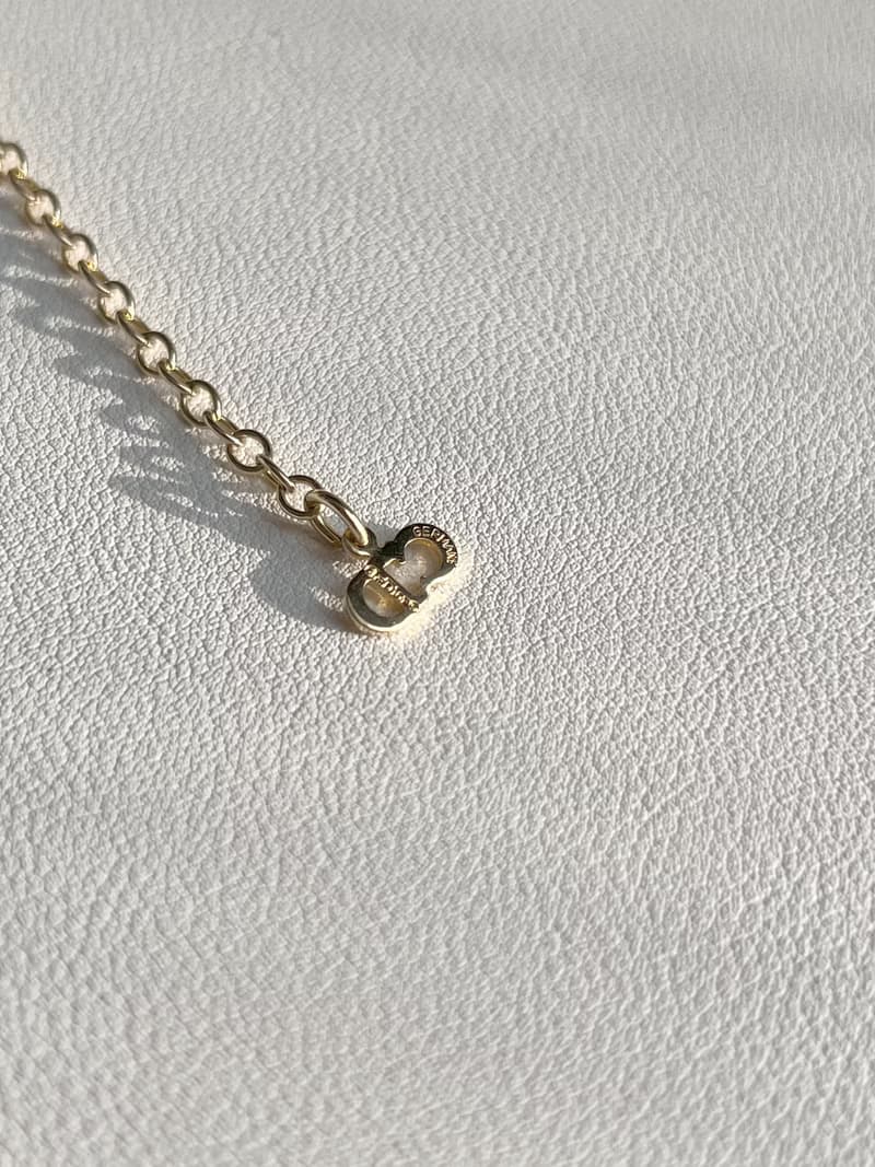 Dior CD鍍金簡約圓形水鑽頸鏈項鏈 日本中古Vintage 情人節禮物