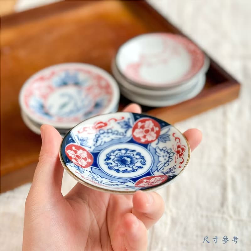 日本美濃燒 - 江戶炎龍豆皿禮盒組 - 附筷架(4件式) - 9cm