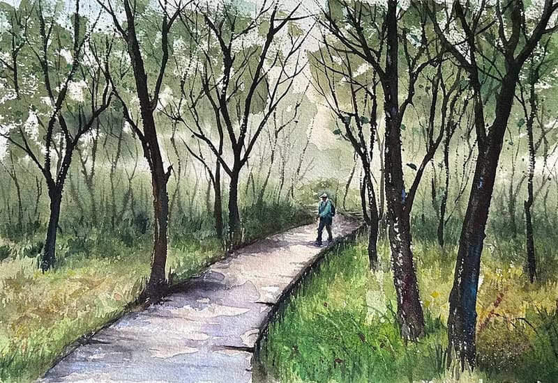 一個人的自在 | 療癒水彩系列 水彩原畫