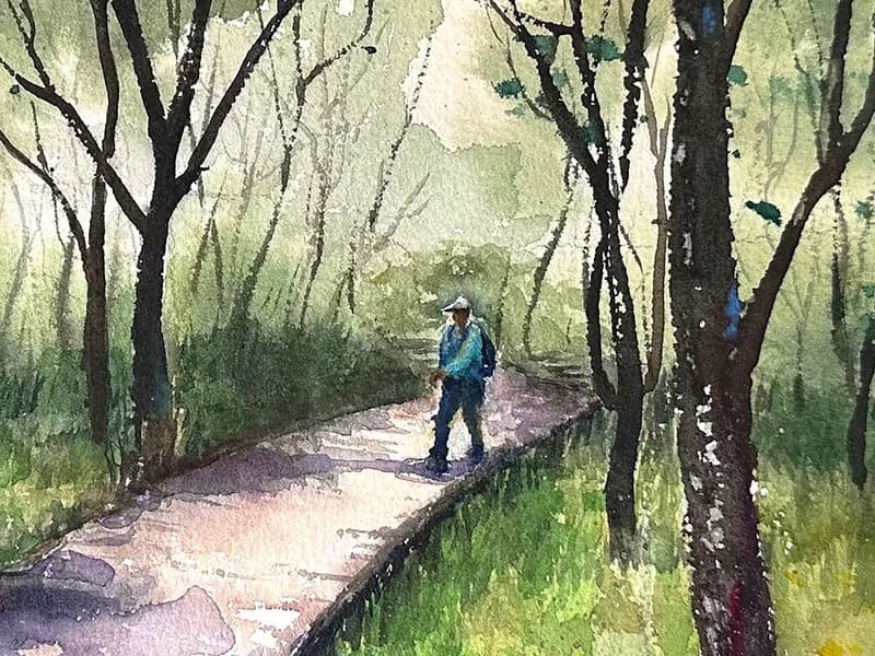 一個人的自在 | 療癒水彩系列 水彩原畫