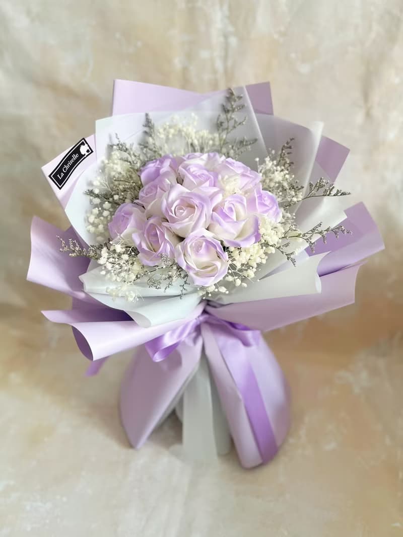 夢幻紫色 畢業花束 畢業禮物 香皂花 番梘花