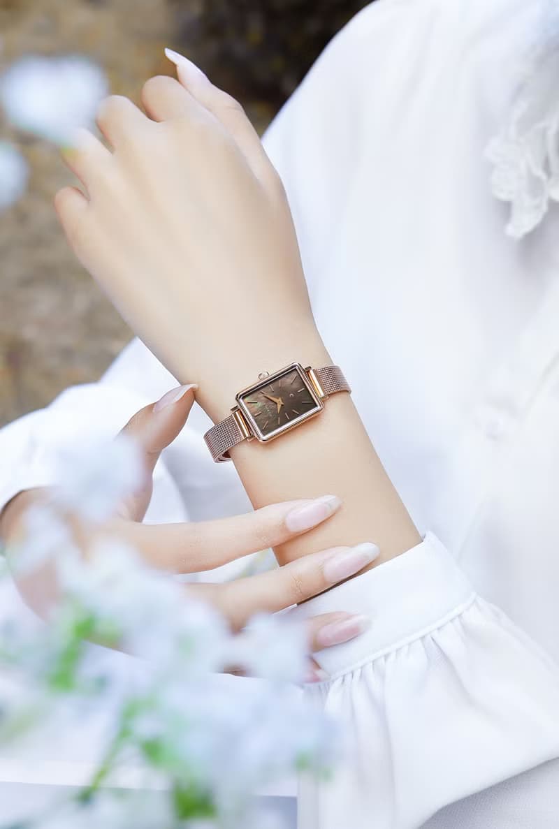 【MOONART】方型手錶 藝月系列-雅致+ 女裝手錶 珍珠貝藝術手錶