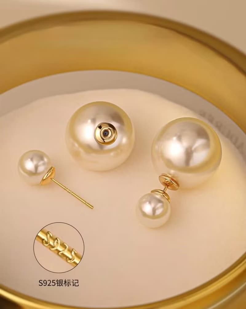 純銀珍珠耳釘  精緻耳飾 前後兩戴法式耳環 生日禮物 交換禮物