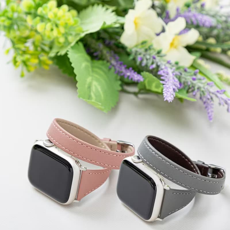 Apple Watch 38/40/41/42mm 雙重環繞仕女真皮錶帶