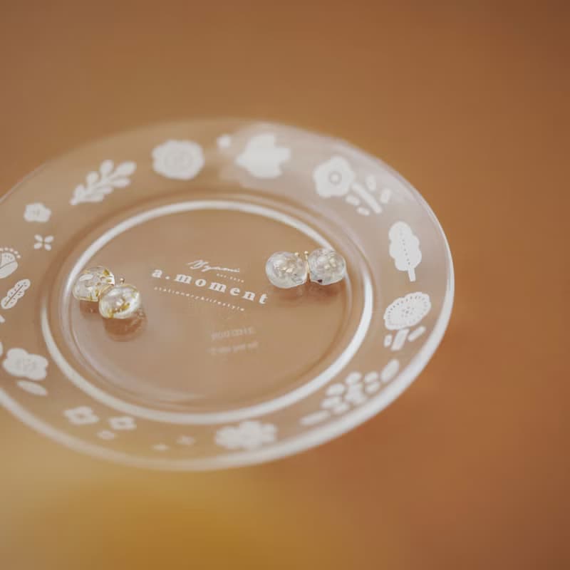 北歐風玻璃盤  花與鳥系列原創日系餐具