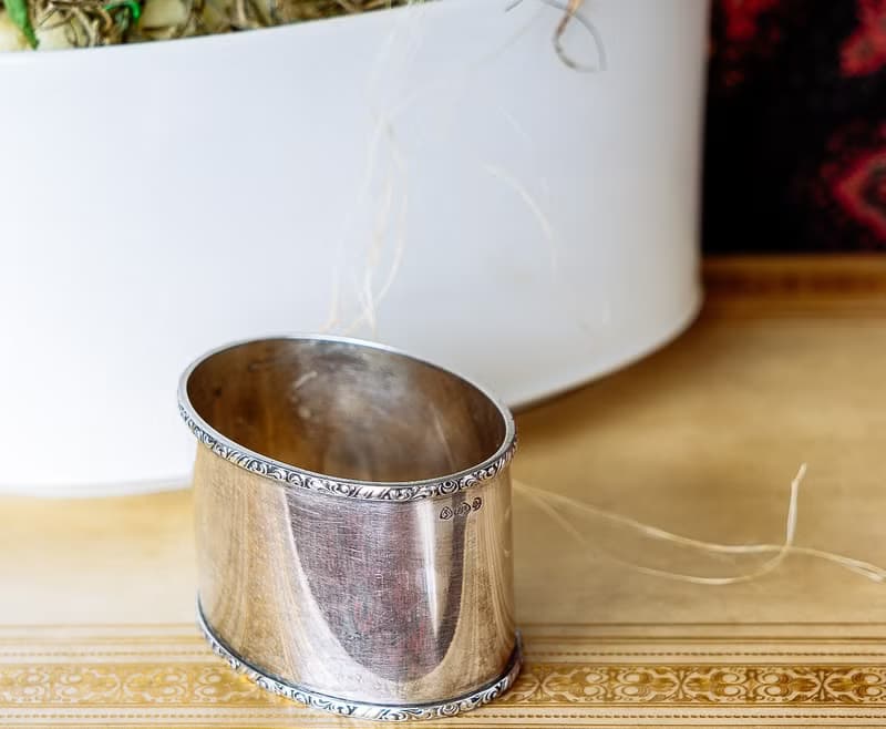 簡約花邊銀餐巾套環 - 西洋古董