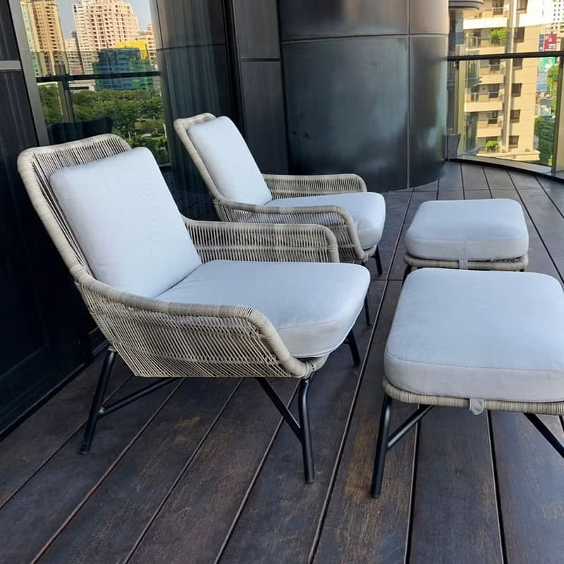 戶外藤編單人沙發椅 普林斯手工編織 塑藤陽台休閒椅 防水耐曬