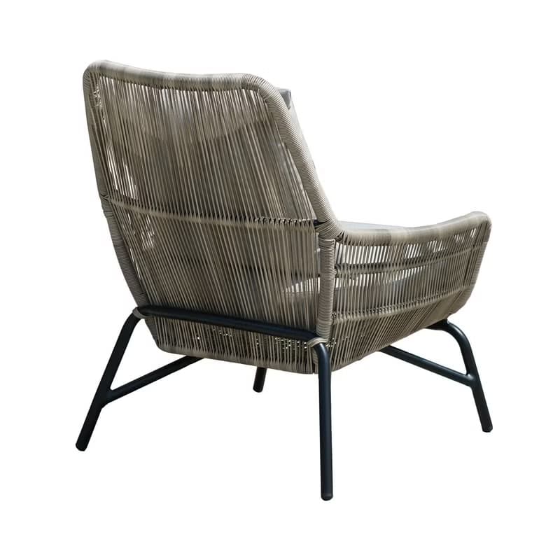 戶外藤編單人沙發椅 普林斯手工編織 塑藤陽台休閒椅 防水耐曬