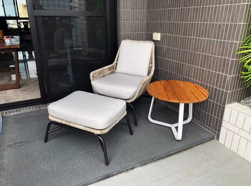 戶外藤編單人沙發椅 普林斯手工編織 塑藤陽台休閒椅 防水耐曬