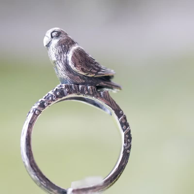 手乗りコザクラインコのリング