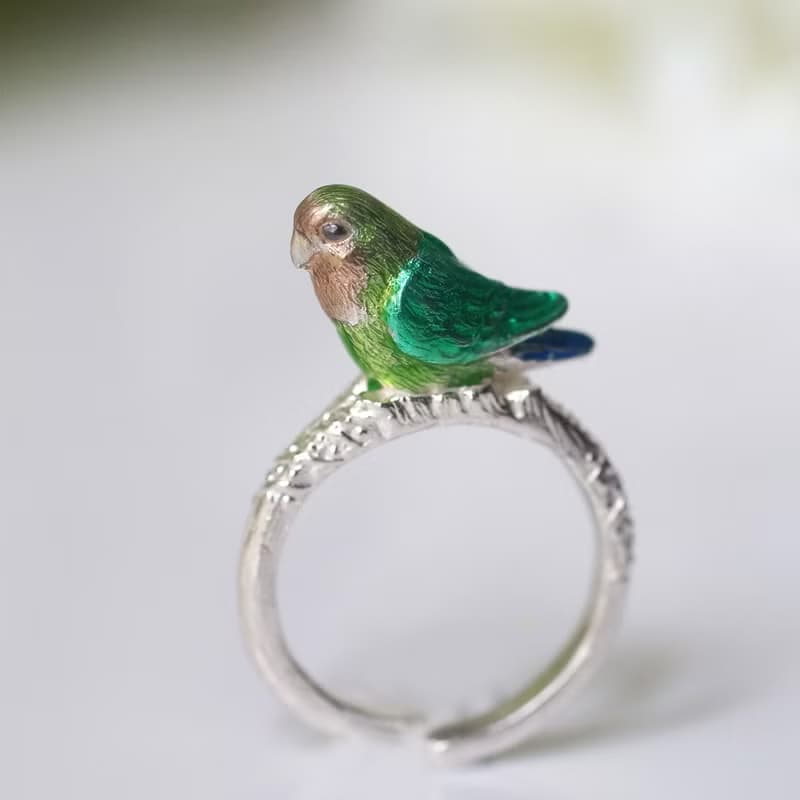 手乗りコザクラインコのリング