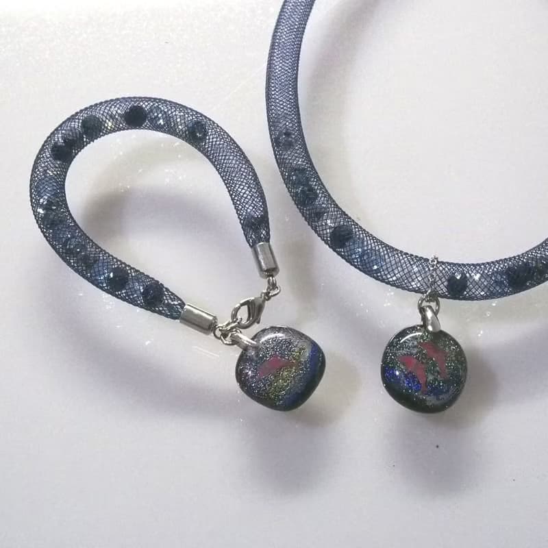 琉光晶鑽項鍊手鍊套組-琉璃墜