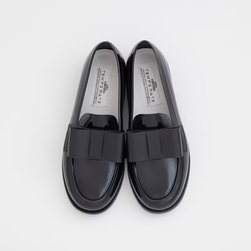 DECO (BLACK)  PVC LOAFER / RAIN SHOES リボンローファー