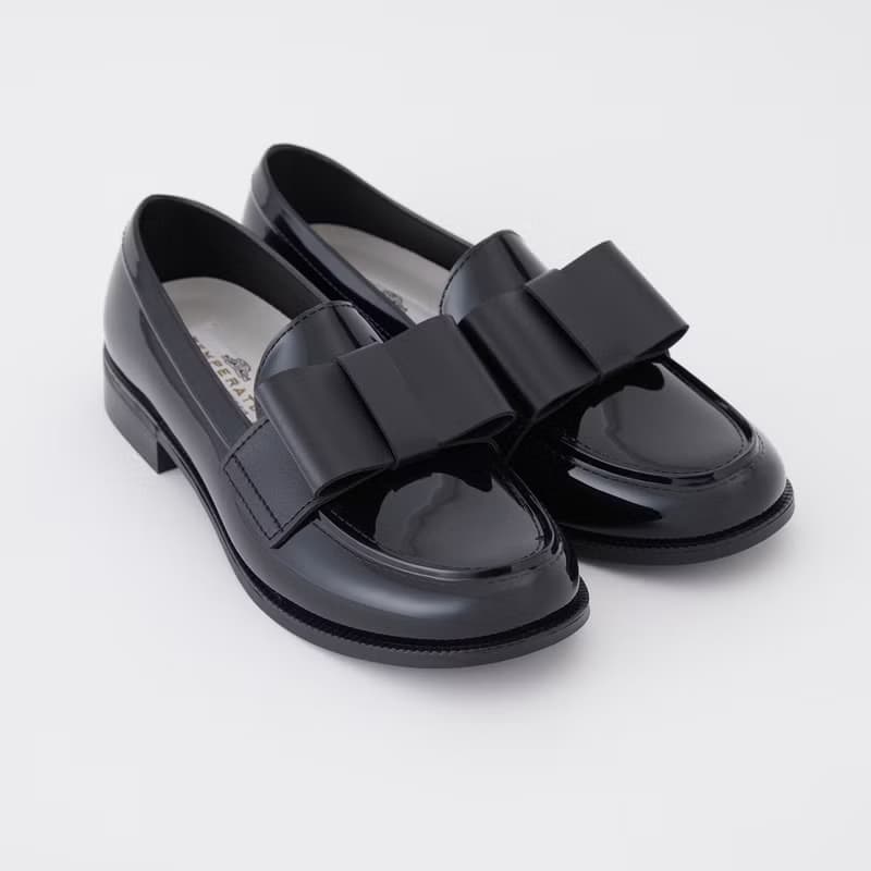 DECO (BLACK)  PVC LOAFER / RAIN SHOES リボンローファー