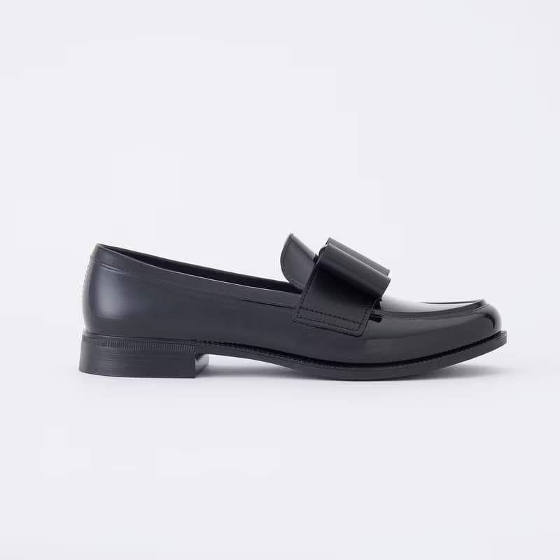 DECO (BLACK)  PVC LOAFER / RAIN SHOES リボンローファー