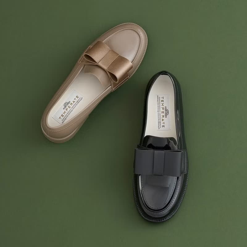 DECO (BLACK)  PVC LOAFER / RAIN SHOES リボンローファー