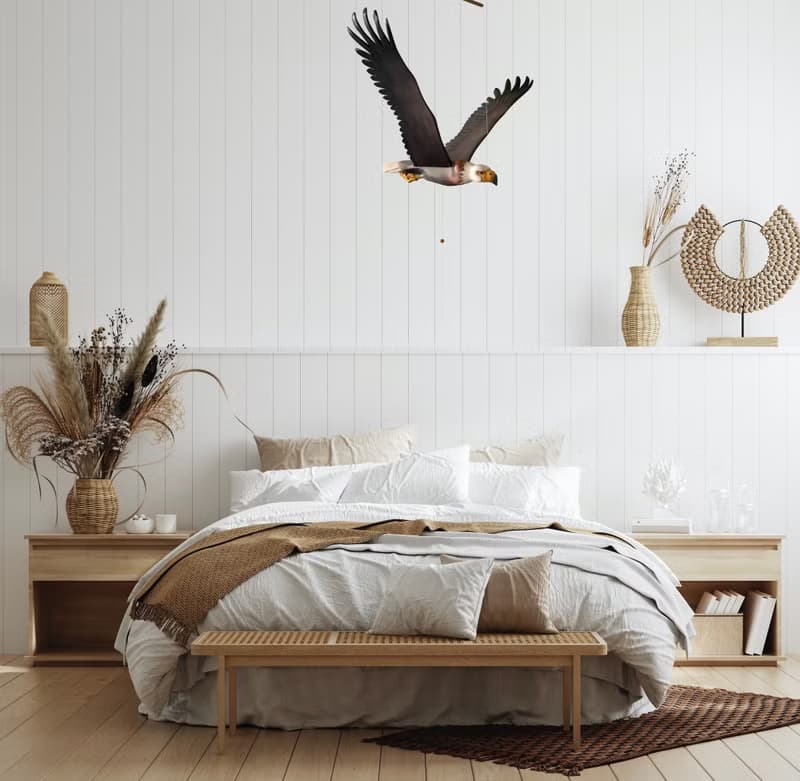 美國白頭海鵰木雕吊飾, 細緻雕刻工藝, 展翼飛翔的居家藝術