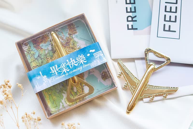 畢業快樂 復古飛機開瓶器(滿百份免費印名字) 畢業禮物 學校活動