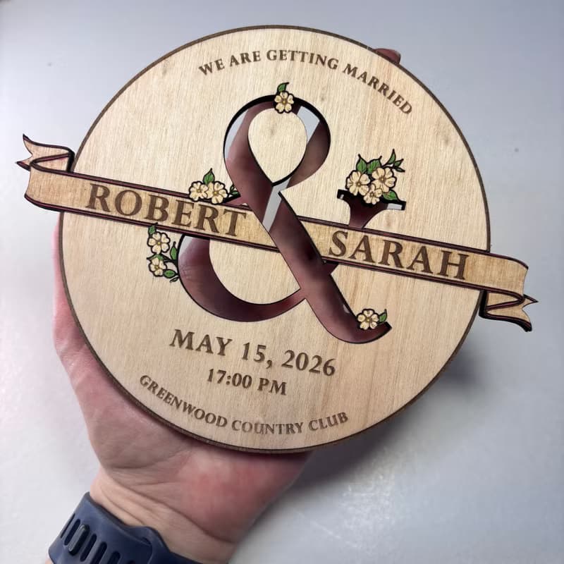 Wedding Information Wooden Sign – Custom Personalized Couple Names and Details