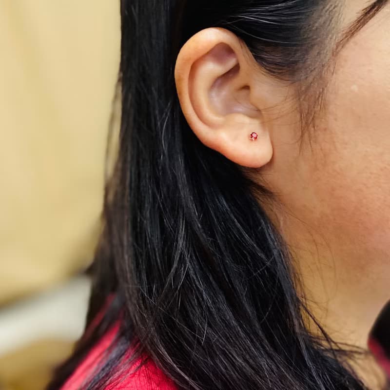 純銀 鋯石 耳針 一週耳飾 1組7對 S119