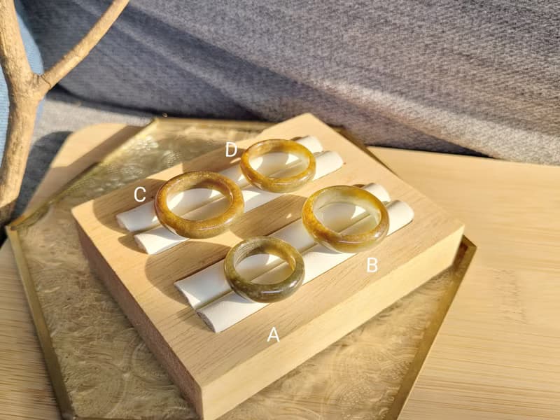 【親翠】天然翡翠 冰紅翡咖啡巧克力色手指鐲7.5號14號13.5號戒圈