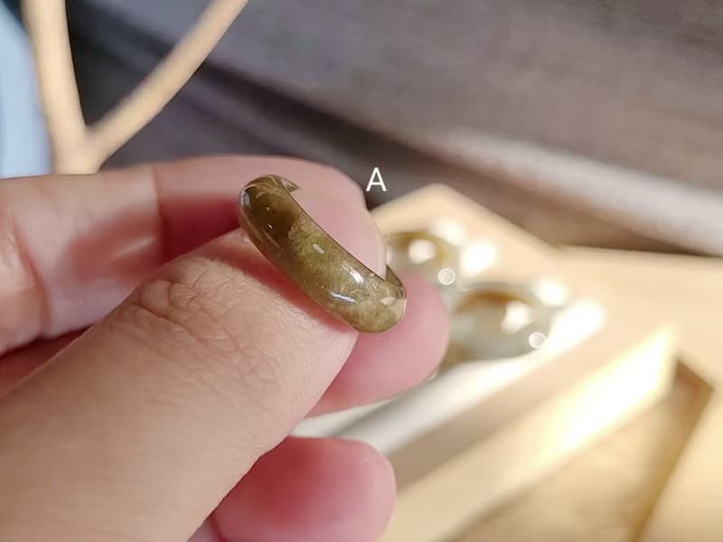 【親翠】天然翡翠 冰紅翡咖啡巧克力色手指鐲7.5號14號13.5號戒圈