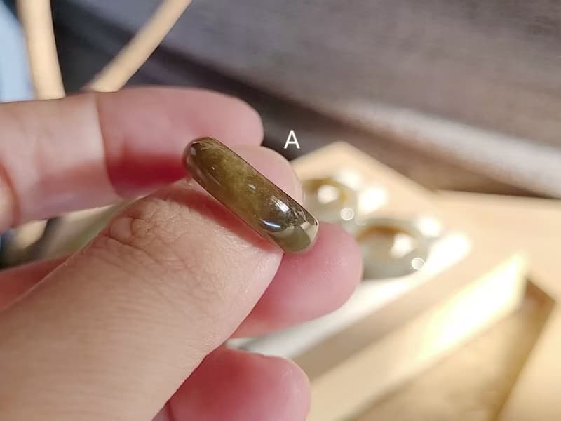 【親翠】天然翡翠 冰紅翡咖啡巧克力色手指鐲7.5號14號13.5號戒圈