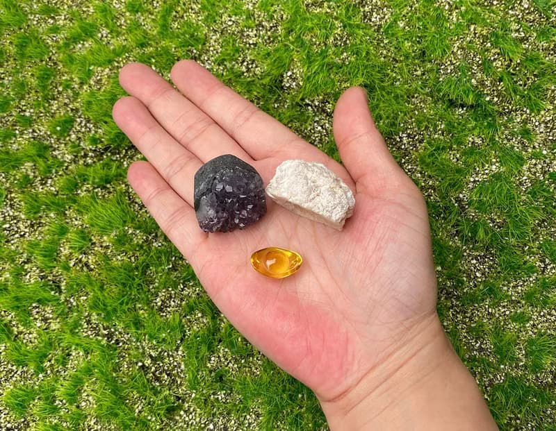 可愛紫晶鎮x可愛白晶洞能量套組 消磁 淨化 招財 辦公室風水 療癒