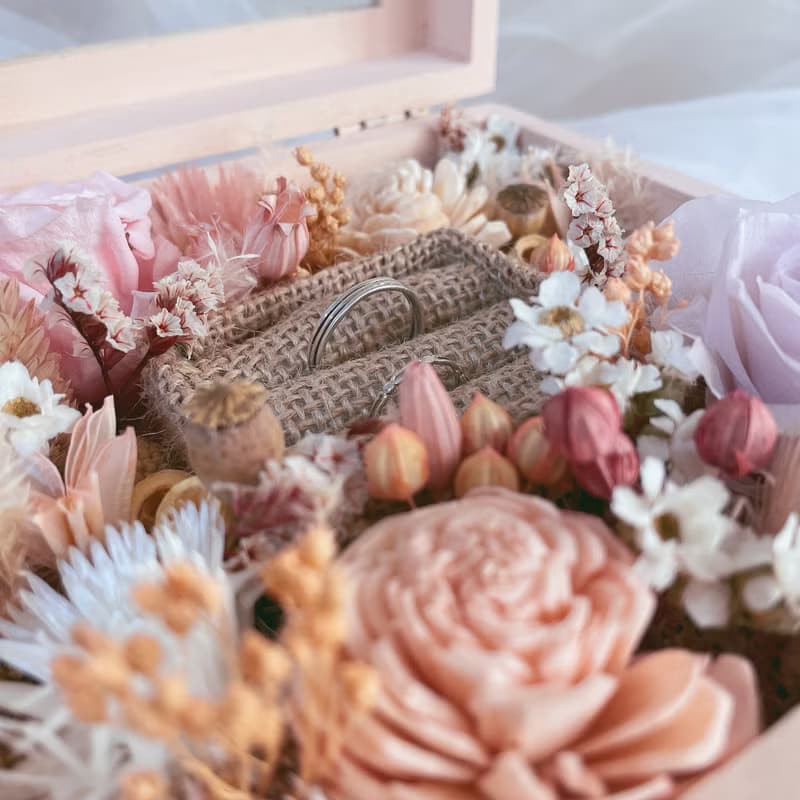 愛的故事 x 不凋乾燥花戒指木盒