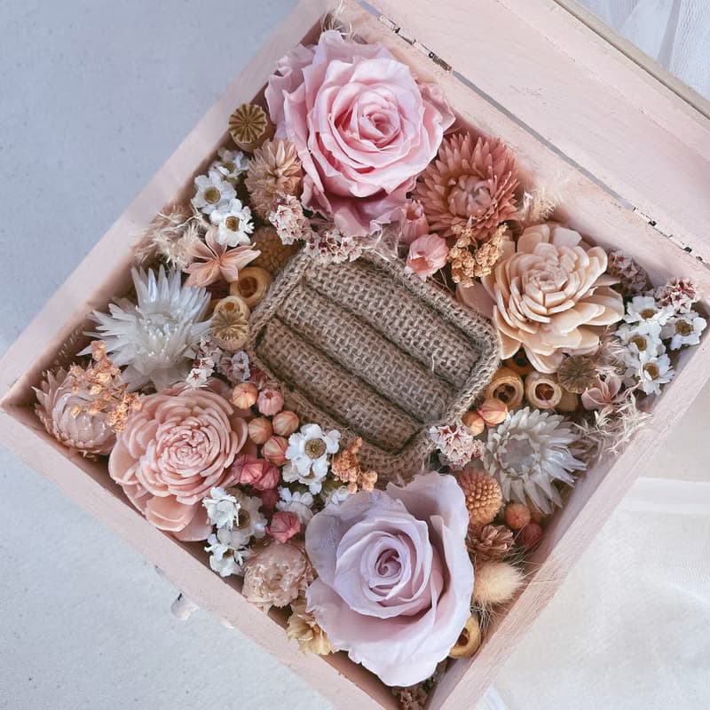 愛的故事 x 不凋乾燥花戒指木盒