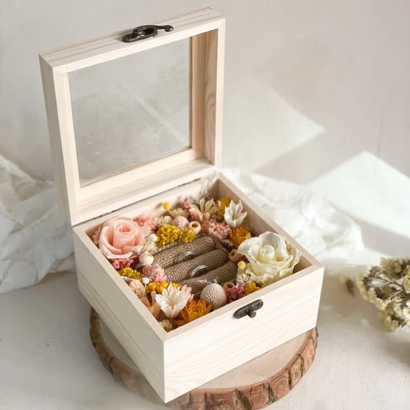 愛的故事 x 不凋乾燥花戒指木盒
