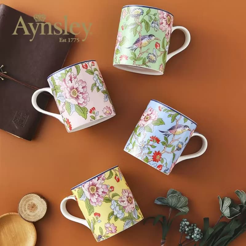 英國Aynsley 雀鳥系列 骨瓷溫莎馬克杯350ml 4色任選
