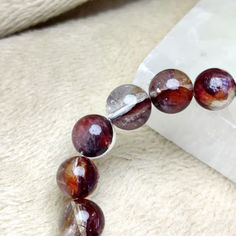 深紅 紅膠花 Hematoid Quartz 手串 手鍊 天然水晶  8mm 9mm