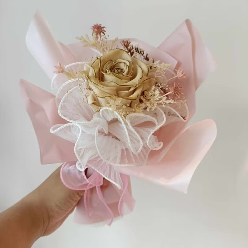 畢業花束禮物 香水瓶金莎愛心型永生玫瑰花束情人節生日告白求