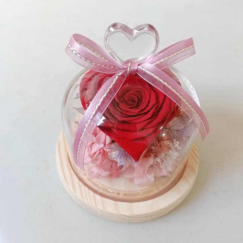 畢業花束禮物 香水瓶金莎愛心型永生玫瑰花束情人節生日告白求