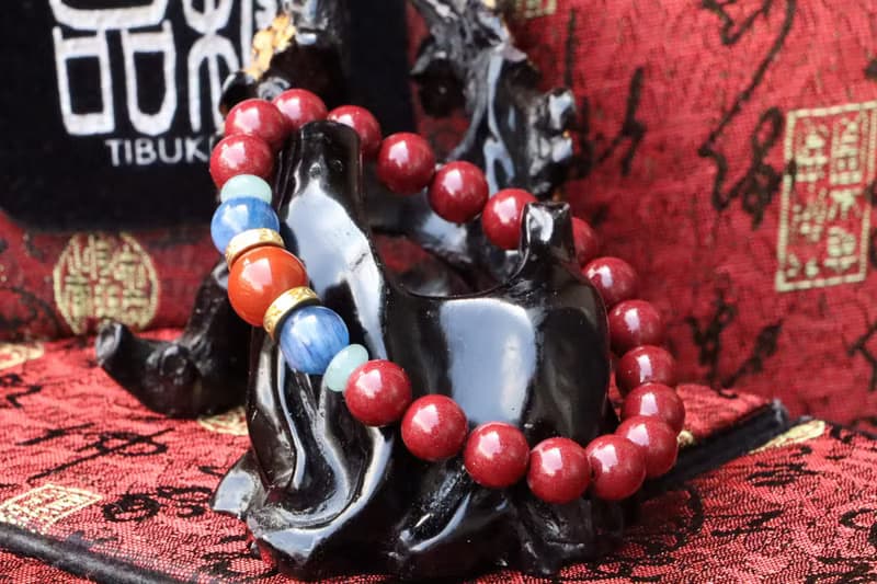 原礦天然硃砂手珠 8mm 南紅瑪瑙隔珠 手鍊飾品 DIY設計 佛珠避邪