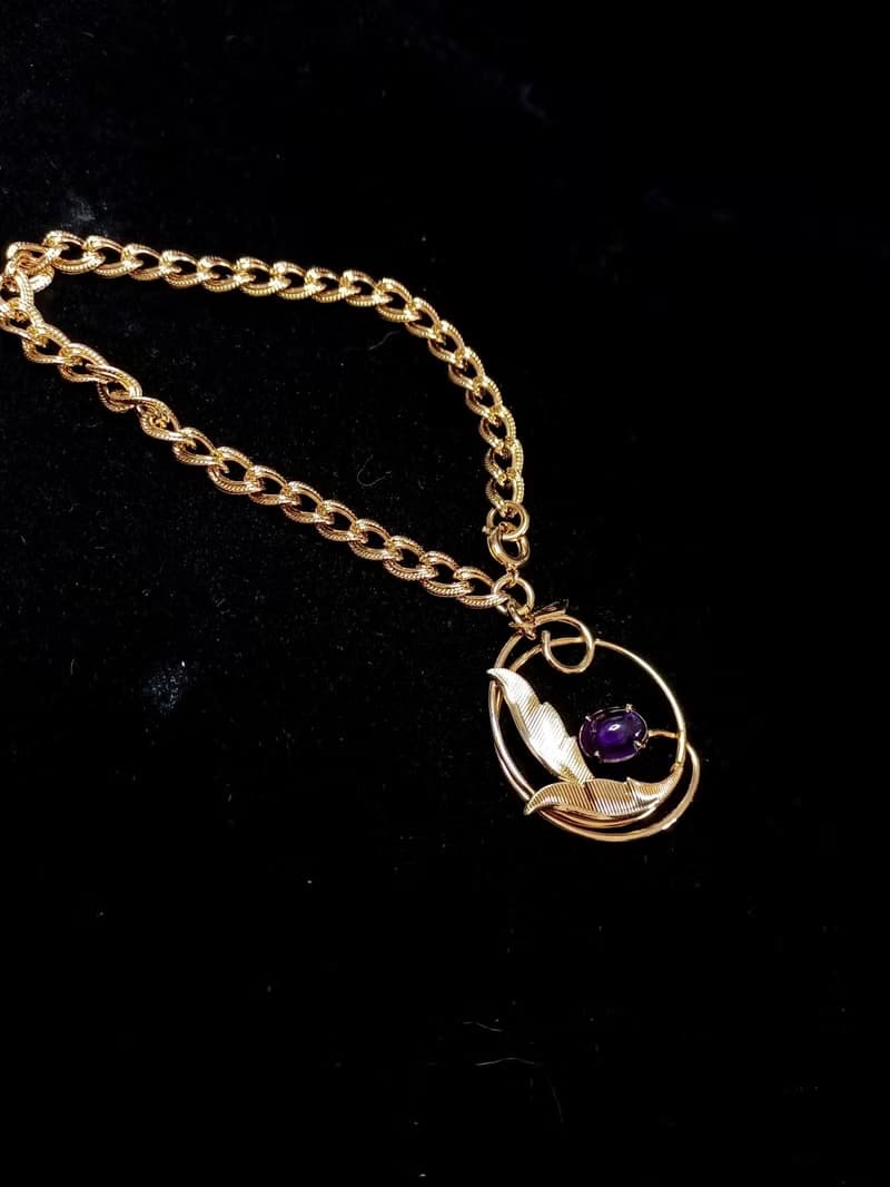 vintage jewelry SARAH COV 典雅金色藤葉 手鍊