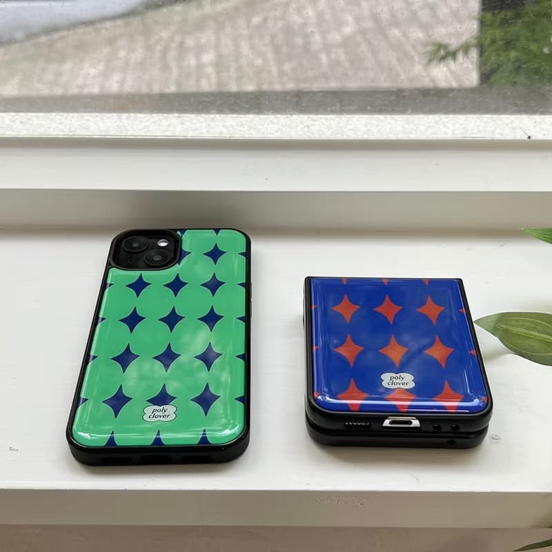 Dia - Galaxy Z Flip 5 Epoxy bumper phone case (blue)