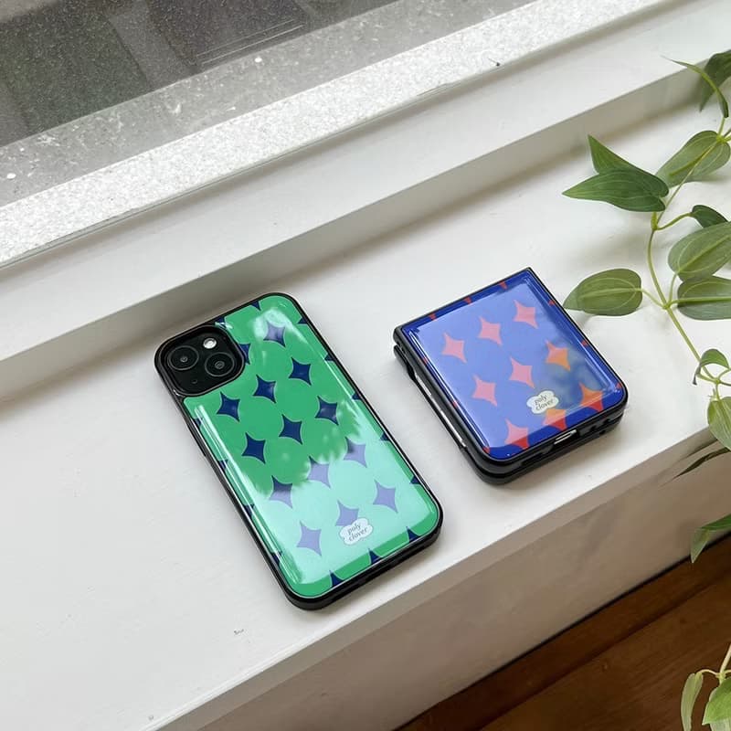 Dia - Galaxy Z Flip 5 Epoxy bumper phone case (blue)